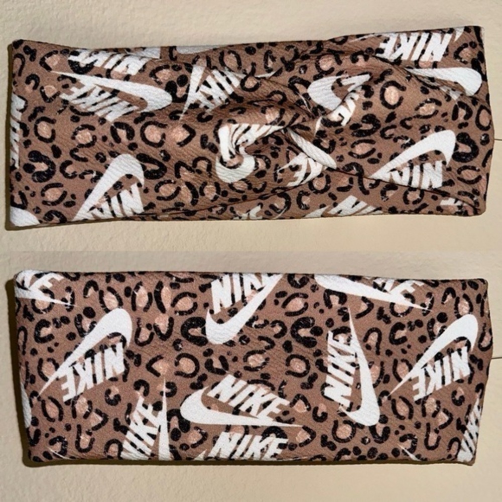 Nike Leopard Print twist front Headband new